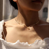 A-Z Initials Letter Necklace Women Classic Initials Stainless Steel Chain