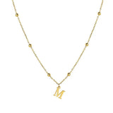 A-Z Initials Letter Necklace Women Classic Initials Stainless Steel Chain