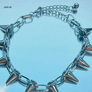 Egirl Rivets Heart Choker Necklace Women Grunge Rock Y2k Jewelry