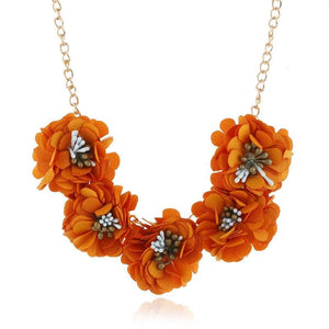 Bohemia Flower Charm Necklaces Multicolor Rose Floral Choker Collar Chain Neckla