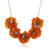 Bohemia Flower Charm Necklaces Multicolor Rose Floral Choker Collar Chain Neckla