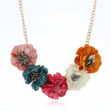 Bohemia Flower Charm Necklaces Multicolor Rose Floral Choker Collar Chain Neckla