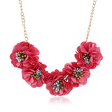 Bohemia Flower Charm Necklaces Multicolor Rose Floral Choker Collar Chain Neckla