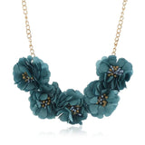 Bohemia Flower Charm Necklaces Multicolor Rose Floral Choker Collar Chain Neckla