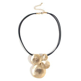 Vintage Circles Pendant Necklace for Women Leather Necklaces Choker