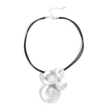 Vintage Circles Pendant Necklace for Women Leather Necklaces Choker