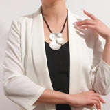 Vintage Circles Pendant Necklace for Women Leather Necklaces Choker