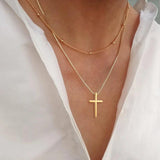 Cross Pendant Necklace for Women with Crystal Stainless Steel