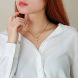 Cross Pendant Necklace for Women with Crystal Stainless Steel