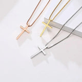 Cross Pendant Necklace for Women with Crystal Stainless Steel