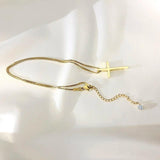 Cross Pendant Necklace for Women with Crystal Stainless Steel
