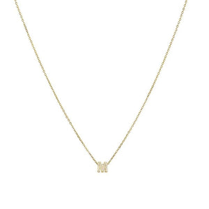 A-Z Letter Pendant Necklace Pave Zirconia Stainless Steel Chain Necklace Jewelry