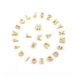 A-Z Letter Pendant Necklace Pave Zirconia Stainless Steel Chain Necklace Jewelry