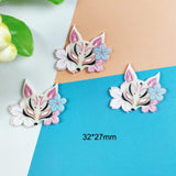 10pcs Flower Fox Acrylic Charms for Earrings DIY Animals