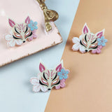 10pcs Flower Fox Acrylic Charms for Earrings DIY Animals