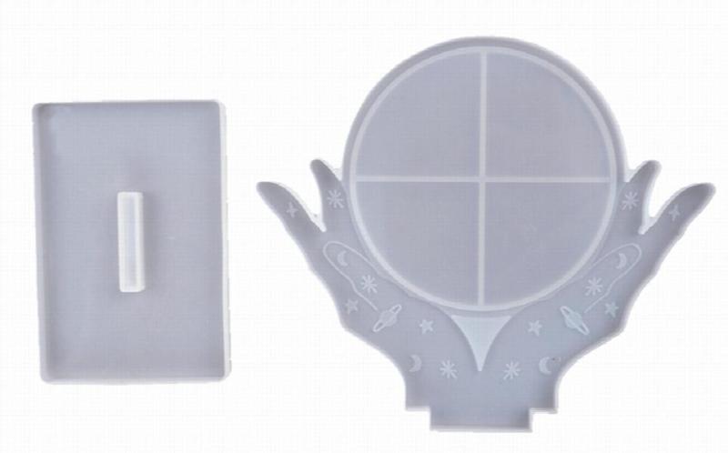 DIY Crystal Epoxy Resin Mold Hand Makeup Mirror Desktop Mirror Silicone Mold