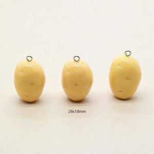6pcs Simulated Vegetable Big Potato Resin Charms for Crafts DIY Jewelry Making