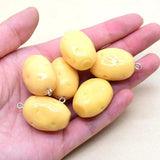 6pcs Simulated Vegetable Big Potato Resin Charms for Crafts DIY Jewelry Making