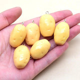 6pcs Simulated Vegetable Big Potato Resin Charms for Crafts DIY Jewelry Making