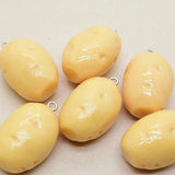 6pcs Simulated Vegetable Big Potato Resin Charms for Crafts DIY Jewelry Making