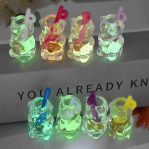 10pcs Glow Bear Straw Cup Charms for DIY Jewelry