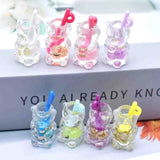 10pcs Glow Bear Straw Cup Charms for DIY Jewelry