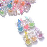 10pcs Glow Bear Straw Cup Charms for DIY Jewelry