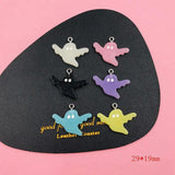 10pcs Resin Flatback Glitter Bat Ghost Charms Earring Necklace Bracelet DIY
