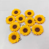 10pcs Sunflowers Daisy Charms Resin Flowers Pendant for Earring Keychain DIY