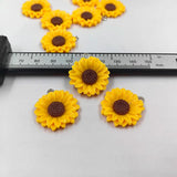 10pcs Sunflowers Daisy Charms Resin Flowers Pendant for Earring Keychain DIY