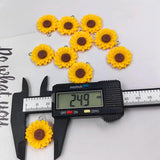 10pcs Sunflowers Daisy Charms Resin Flowers Pendant for Earring Keychain DIY
