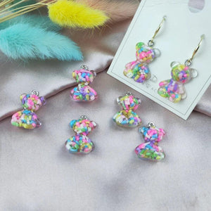 10pcs Crystal Bear Charms Pendant for DIY Necklace Bracelet Jewelry