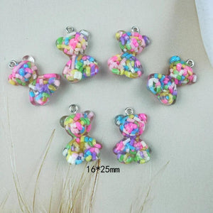 10pcs Crystal Bear Charms Pendant for DIY Necklace Bracelet Jewelry