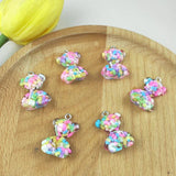 10pcs Crystal Bear Charms Pendant for DIY Necklace Bracelet Jewelry