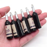 10pcs 3D Wine Bottle Resin Charms Funny Drink Earring Keychain DIY Crafts