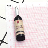 10pcs 3D Wine Bottle Resin Charms Funny Drink Earring Keychain DIY Crafts