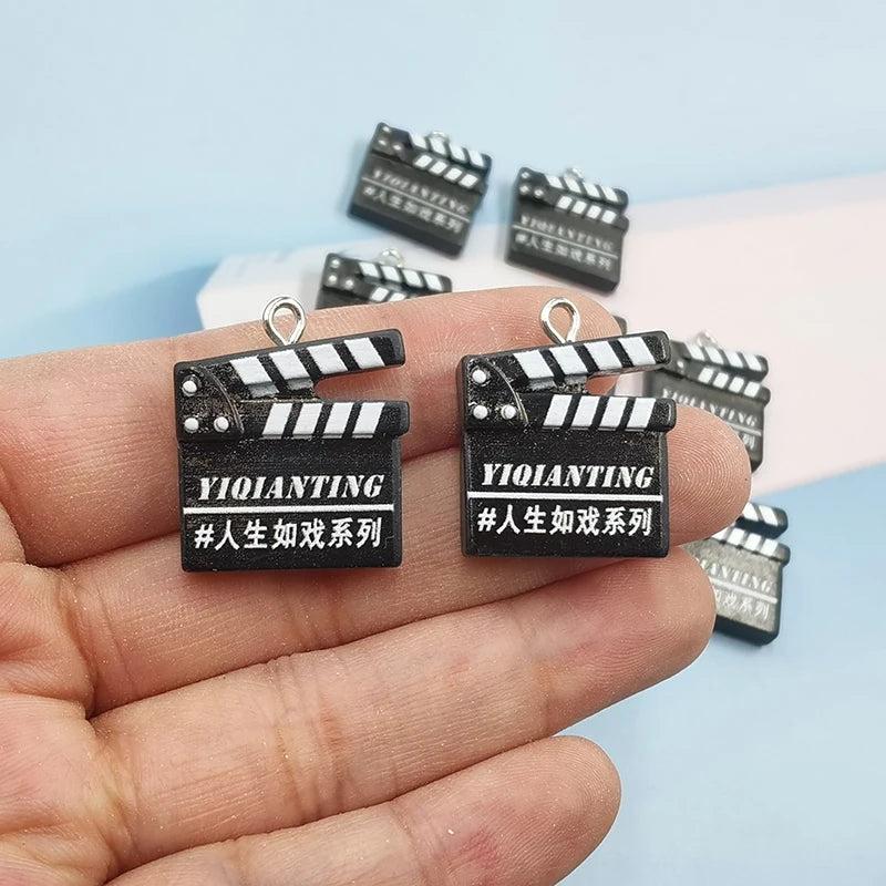 10pcs Film Clapper Board Charms for DIY Earring Resin Pendant C736