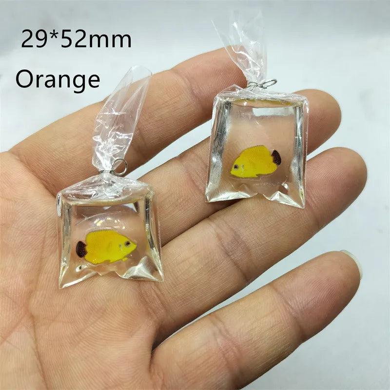 10pcs Resin Coral Fish Bag Charms Animal Pendants DIY Jewelry Making Crafts
