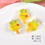 10Pcs Glow in the Dark Rabbit Ice Cream Resin Charms Pendant DIY Craft Accessori