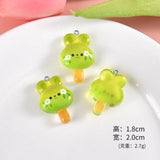 10Pcs Glow in the Dark Rabbit Ice Cream Resin Charms Pendant DIY Craft Accessori