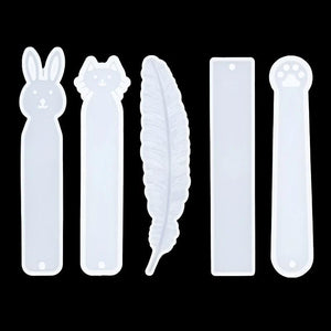 Rectangle Bookmark Silicone Mold Feather Casting Mould DIY Epoxy Resin Craft