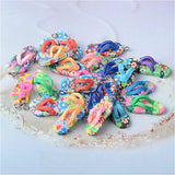 10Pcs Soft Clay Slippers Charms Pendant Earring DIY 32x12mm