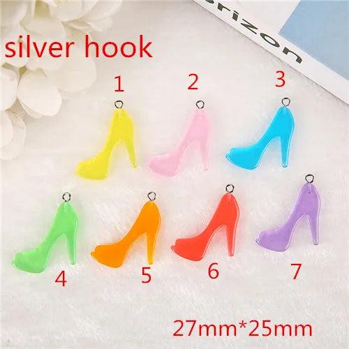 20Pcs/Lot Resin High-heeled Shoes Charms Flatback Cabochons for DIY Making