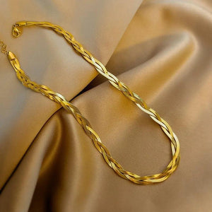 Titanium Steel Twist Chain Choker Necklace for Women