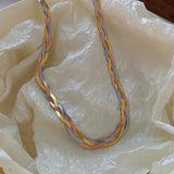 Titanium Steel Twist Chain Choker Necklace for Women