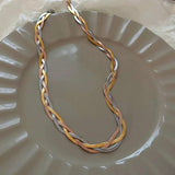 Titanium Steel Twist Chain Choker Necklace for Women