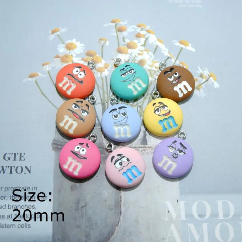 10pcs Resin M Candy Charms DIY Jewelry Making Dollhouse