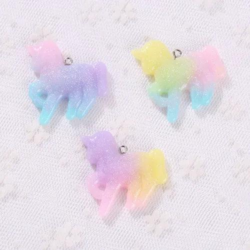 12pcs Unicorn Necklace Charms for DIY Decoration