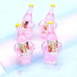 6pcs Colorful Glow Drink Ice Buckets Resin Pendants DIY Jewelry