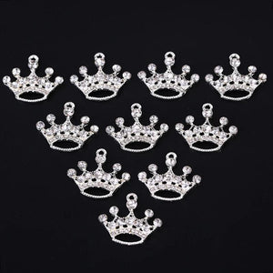 10Pcs Alloy Crystal Crown Charms DIY Craft Jewelry Making Decoration